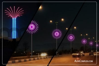 نورپردازی شهر با المان نوری