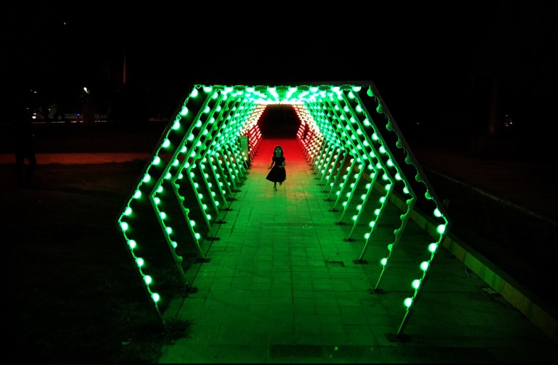 پروژه نورپردازی تونل نوری شهرستان مبارکه