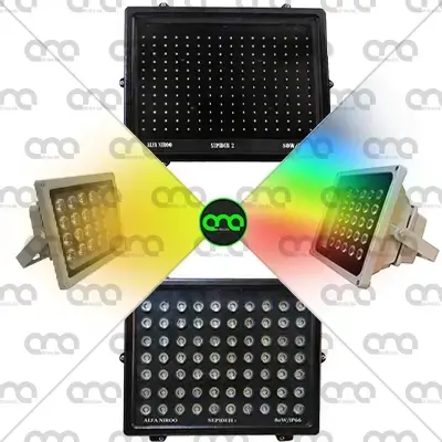 دسته بندی محصولات پرژکتورهای نورانی فول کالر آلفا نیرو