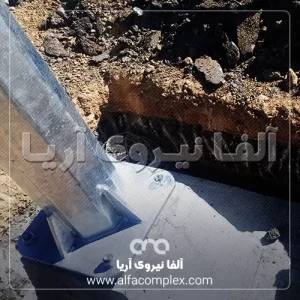 اجرای پروژه روشنایی کمربندی شهرضا پایه چراغ