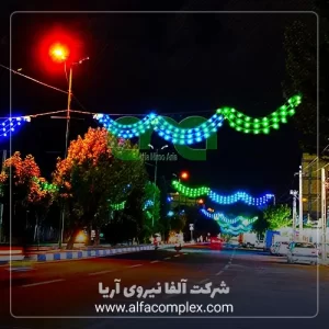 پروژه نورپردازی ریسه عرضی بلوطی هلالی در تهران