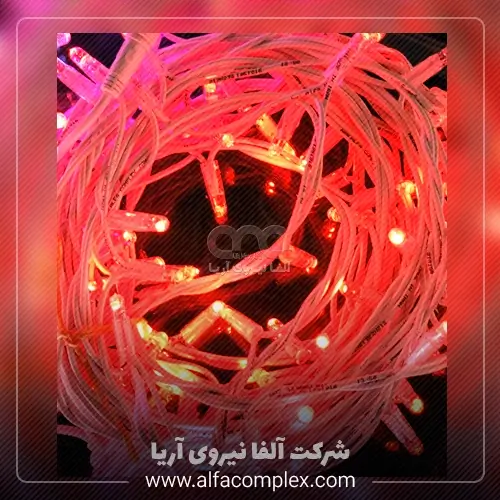 خرید و قیمت ریسه سوزنی متری با رنگ قرمز و ولتاژهای مختلف در شرکت آلفا نیرو
