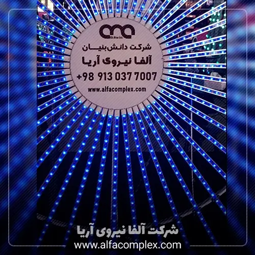 المان نوری سانلایت 48 پر یا خورشید نمای چهل و هشت پره هوشمند تولید کننده شرکت آلفا نیرو. نورپردازی شهری و خیابانی
